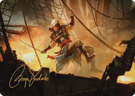 Edward Kenway Art Card (Gold-Stamped Signature) - Art Series: Universes Beyond: Assassin's Creed Magic: The Gathering trading card