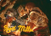 Cathartic Reunion Art Card (Gold-Stamped Signature) - Art Series: Universes Beyond: Assassin's Creed (ASACR) #11 - Special Magic: The Gathering Trading Card