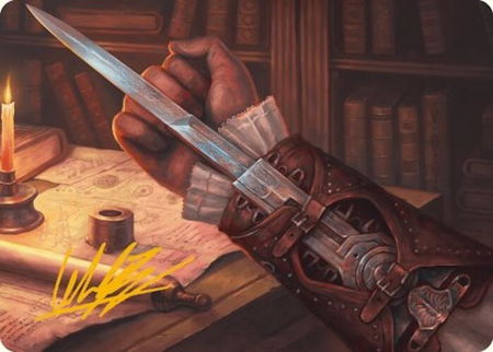 Hidden Blade Art Card (Gold-Stamped Signature) - Art Series: Universes Beyond: Assassin's Creed Magic: The Gathering trading card