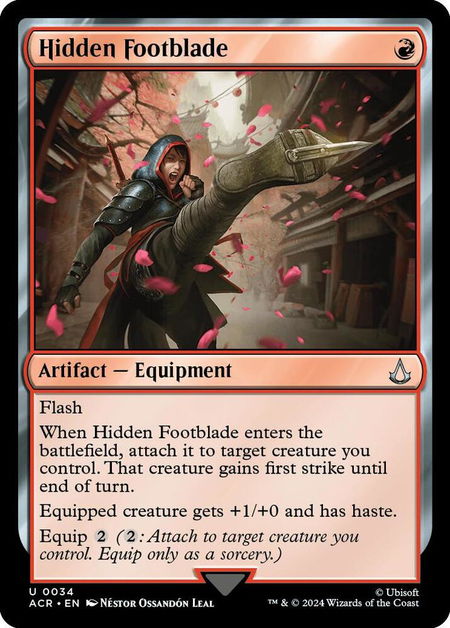 Hidden Footblade trading card from Universes Beyond: Assassin's Creed Hidden Footblade - Universes Beyond: Assassin's Creed Magic: The Gathering trading card