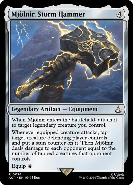 Mjolnir, Storm Hammer - Universes Beyond: Assassin's Creed Magic: The Gathering trading card