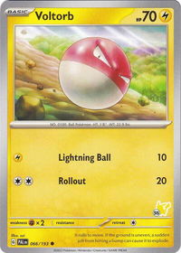 Voltorb - Pikachu 55 - Battle Academy 2024 (BA24) #066/193 - Common Pokémon Trading Card