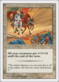 Virtuous Charge - Portal Three Kingdoms (PTK) #29 - Common Magic: The Gathering Trading Card