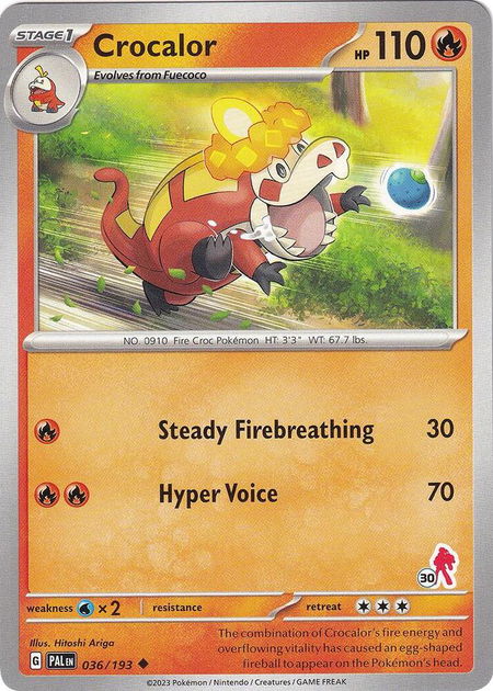Crocalor - Armarouge 30 - Battle Academy 2024 Pokémon trading card