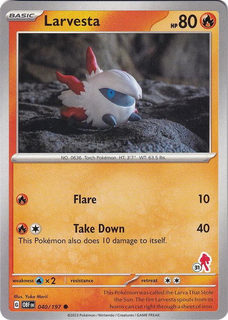 Larvesta - Armarouge 31 - Battle Academy 2024 Pokémon trading card