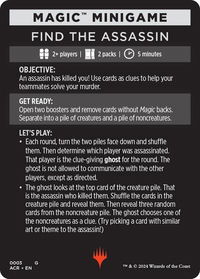 Magic Minigame: Find The Assassin - Universes Beyond: Assassin's Creed (ACR) #3 - Special Magic: The Gathering Trading Card