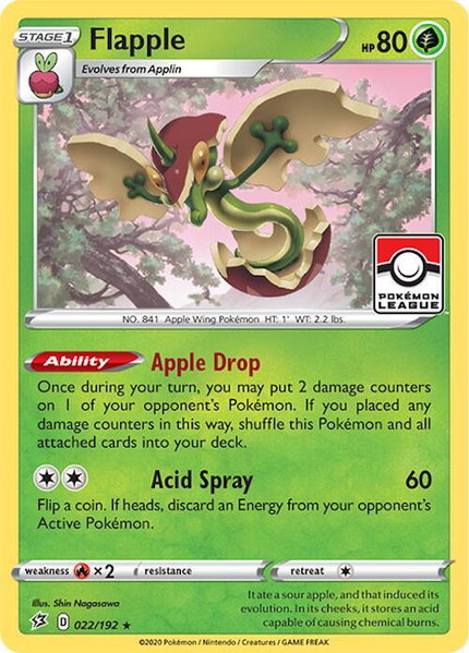 Flapple - 022/192 (League Promo) trading card from League & Championship Cards Flapple - 022/192 (League Promo) - League & Championship Cards Pokémon trading card