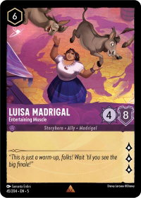 Luisa Madrigal - Entertaining Muscle - Shimmering Skies (5) #45/204 - Rare Disney Lorcana Trading Card