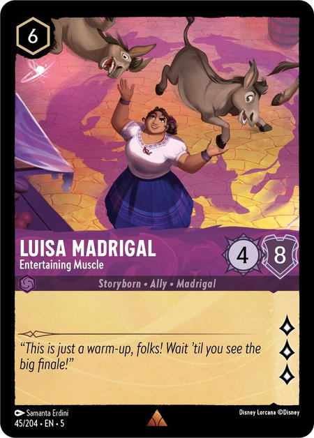 Luisa Madrigal - Entertaining Muscle - Shimmering Skies Disney Lorcana trading card