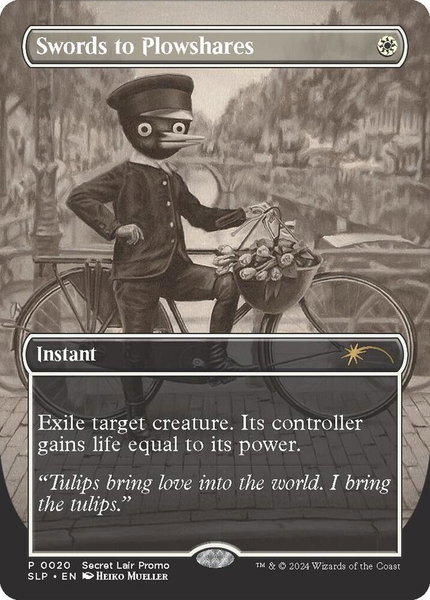 Swords to Plowshares - Secret Lair Showdown Magic: The Gathering trading card