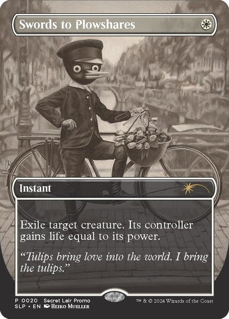 Swords to Plowshares - Secret Lair Showdown Magic: The Gathering trading card