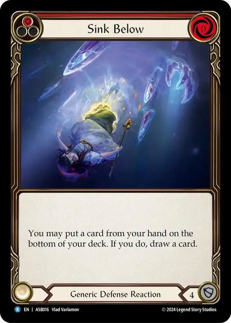 Sink Below (Red) trading card from Armory Deck: Boltyn Sink Below (Red) - Armory Deck: Boltyn Flesh and Blood trading card