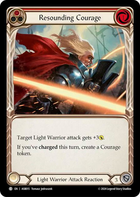 Resounding Courage (Red) trading card from Armory Deck: Boltyn Resounding Courage (Red) - Armory Deck: Boltyn Flesh and Blood trading card