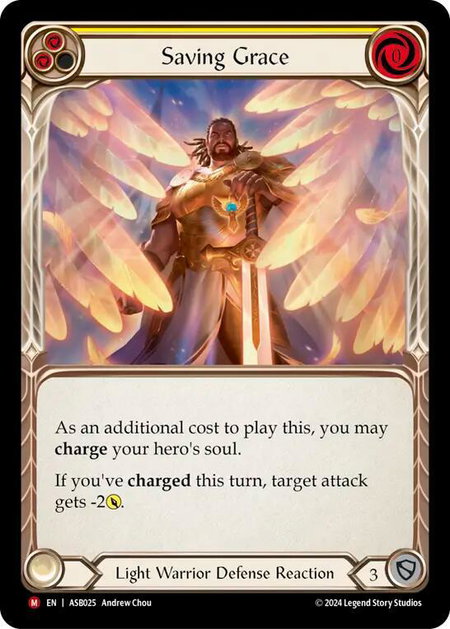 Saving Grace trading card from Armory Deck: Boltyn Saving Grace - Armory Deck: Boltyn Flesh and Blood trading card