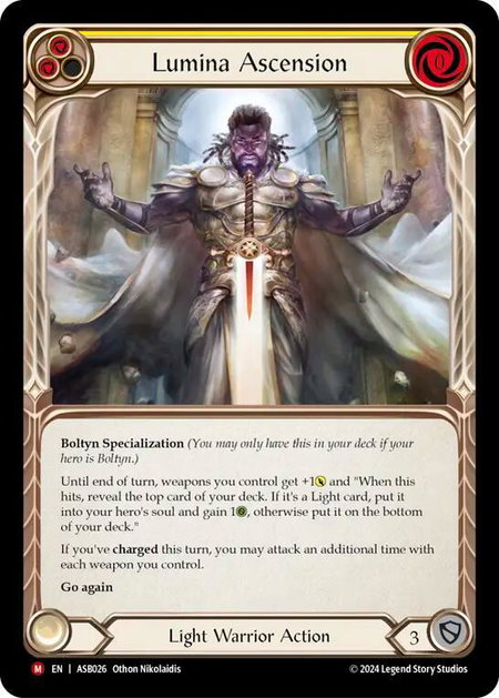 Lumina Ascension trading card from Armory Deck: Boltyn Lumina Ascension - Armory Deck: Boltyn Flesh and Blood trading card