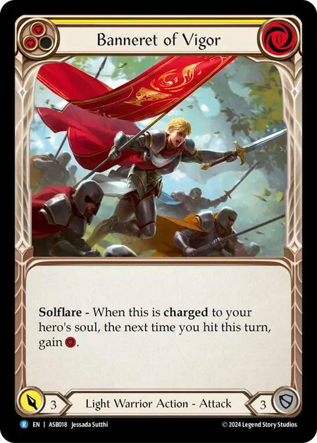 Banneret of Vigor trading card from Armory Deck: Boltyn Banneret of Vigor - Armory Deck: Boltyn Flesh and Blood trading card