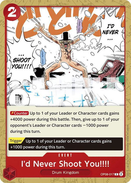 I'd Never Shoot You!!!! - Two Legends One Piece trading card