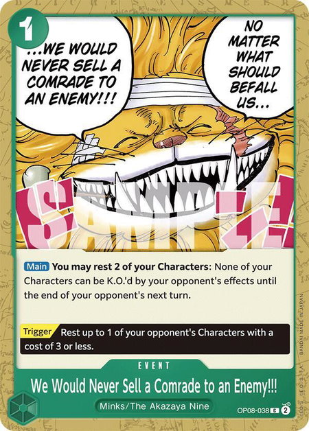 We Would Never Sell a Comrade to an Enemy!!! - Two Legends One Piece trading card