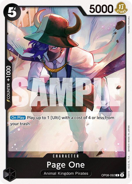 Page One - Two Legends One Piece trading card