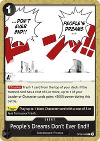 People's Dreams Don't Ever End!! - Two Legends (OP08) #OP08-096 - Common One Piece Trading Card