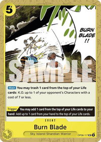 Burn Blade - Two Legends (OP08) #OP08-117 - Uncommon One Piece Trading Card