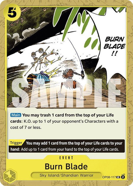 Burn Blade - Two Legends One Piece trading card