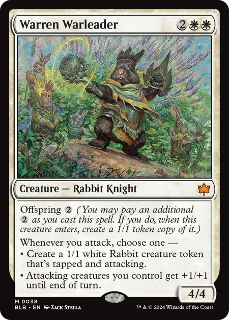 Warren Warleader - Bloomburrow Magic: The Gathering trading card