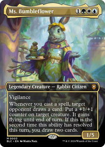 Ms. Bumbleflower (Borderless) - Commander: Bloomburrow (BLC) #3 - Mythic Rare Magic: The Gathering Trading Card