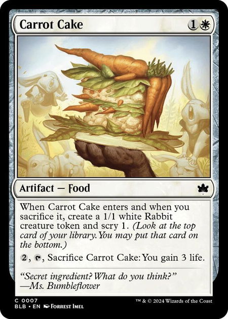 Carrot Cake - Bloomburrow Magic: The Gathering trading card