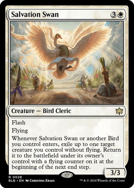 Salvation Swan trading card from Bloomburrow Salvation Swan - Bloomburrow Magic: The Gathering trading card