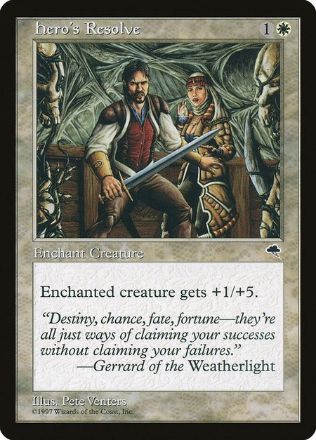 Hero's Resolve - Tempest Magic: The Gathering trading card