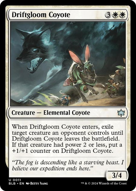 Driftgloom Coyote - Bloomburrow Magic: The Gathering trading card