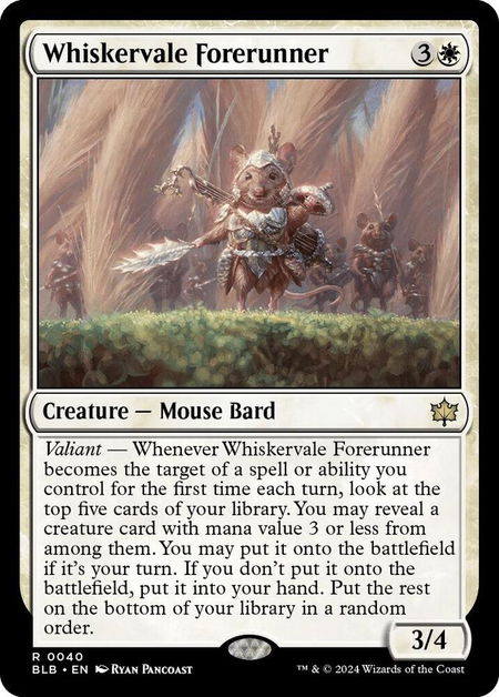 Whiskervale Forerunner - Bloomburrow Magic: The Gathering trading card