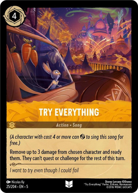 Try Everything - Shimmering Skies Disney Lorcana trading card