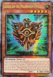 Shield of the Millennium Dynasty (Quarter Century Secret Rare) - The Infinite Forbidden (INFO) #INFO-EN003 - Quarter Century Secret Rare YuGiOh Trading Card