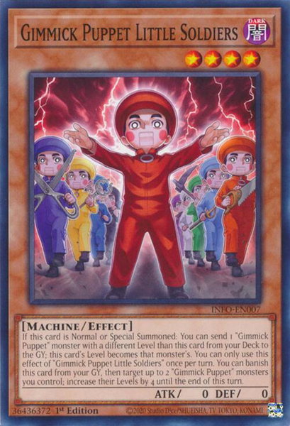 Gimmick Puppet Little Soldiers trading card from The Infinite Forbidden Gimmick Puppet Little Soldiers - The Infinite Forbidden YuGiOh trading card