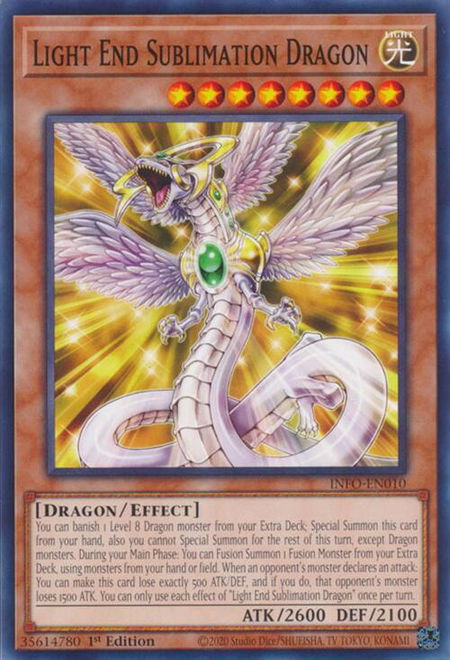 Light End Sublimation Dragon - The Infinite Forbidden YuGiOh trading card