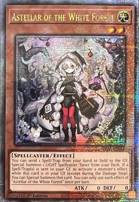 Astellar of the White Forest (Quarter Century Secret Rare) - The Infinite Forbidden YuGiOh trading card