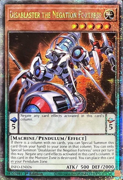 Disablaster the Negation Fortress (Quarter Century Secret Rare) - The Infinite Forbidden YuGiOh trading card