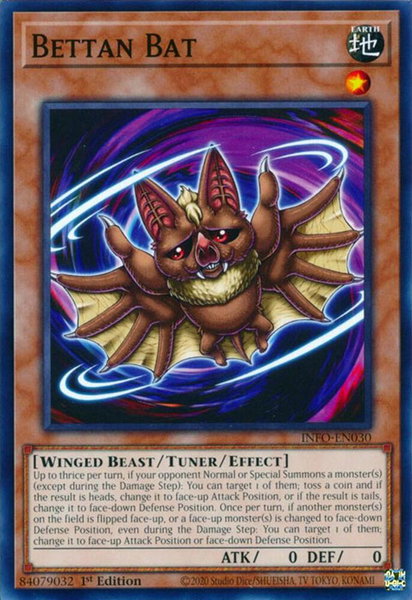 Bettan Bat trading card from The Infinite Forbidden Bettan Bat - The Infinite Forbidden YuGiOh trading card