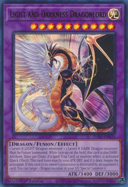 Light and Darkness Dragonlord - The Infinite Forbidden YuGiOh trading card