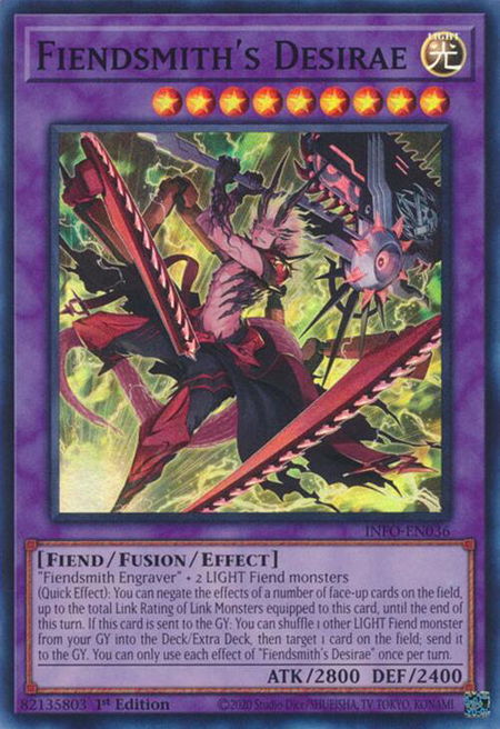 Fiendsmith's Desirae - The Infinite Forbidden YuGiOh trading card