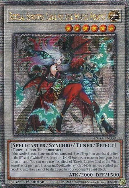 Rciela, Sinister Soul of the White Forest (Quarter Century Secret Rare) - The Infinite Forbidden YuGiOh trading card