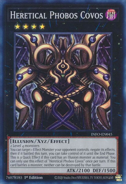 Heretical Phobos Covos trading card from The Infinite Forbidden Heretical Phobos Covos - The Infinite Forbidden YuGiOh trading card
