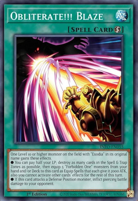 Obliterate!!! Blaze - The Infinite Forbidden YuGiOh trading card