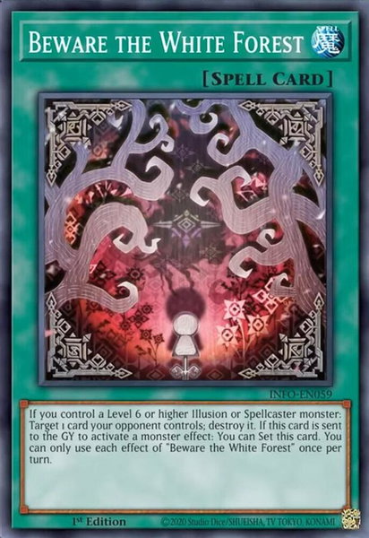 Beware the White Forest trading card from The Infinite Forbidden Beware the White Forest - The Infinite Forbidden YuGiOh trading card