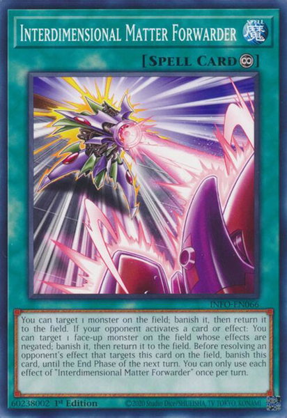 Interdimensional Matter Forwarder trading card from The Infinite Forbidden Interdimensional Matter Forwarder - The Infinite Forbidden YuGiOh trading card