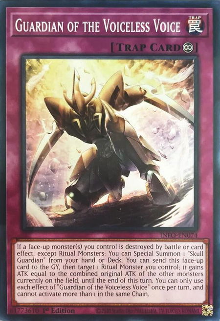 Guardian of the Voiceless Voice - The Infinite Forbidden YuGiOh trading card