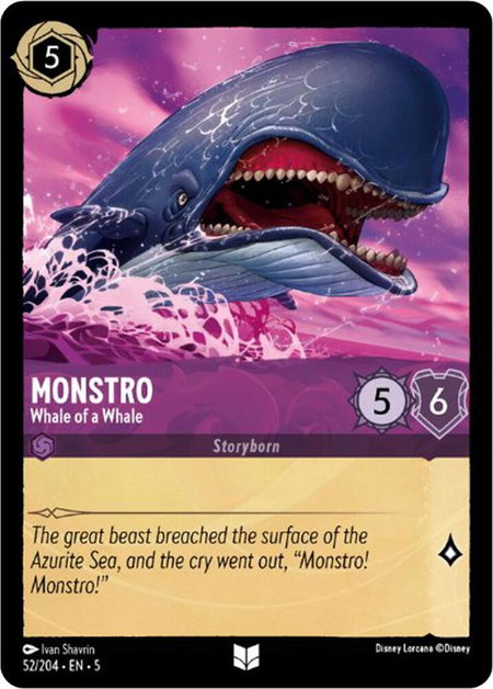 Monstro - Whale of a Whale - Shimmering Skies Disney Lorcana trading card