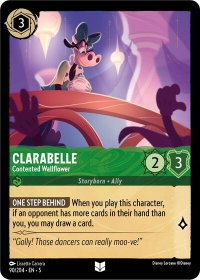 Clarabelle - Contented Wallflower - Shimmering Skies (5) #90/204 - Uncommon Disney Lorcana Trading Card